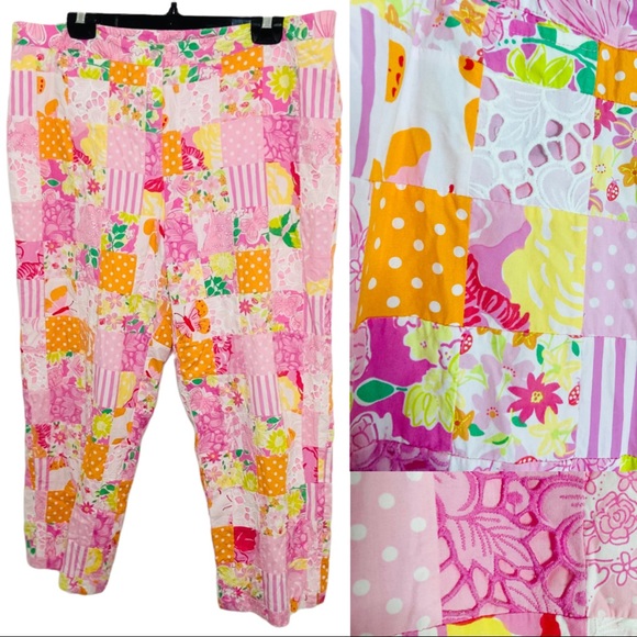Lilly Pulitzer Pants - Vintage Lilly Pulitzer 2 Minute Sewn Patch print pants